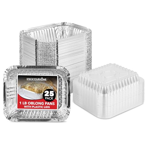 Stock Your Home 1 lb Small Aluminum Pans with Lids ...