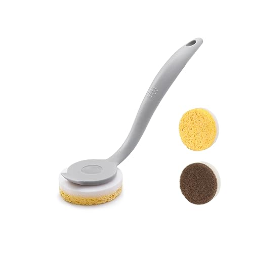 DrDirt Dish Sponge with Handle – 2 Round Wood Pulp ...