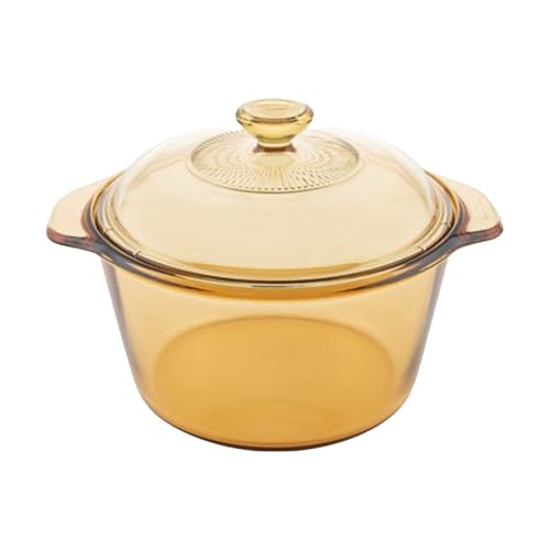 Visions Blooming Glass Ceramic Stock Pot 3L with Clear Lid | Transparent Heat-Resistant Cookware for Stove, Oven & Microwave