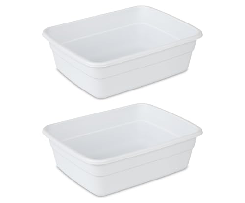 (2 Pack) 8 Qt. Dishpan, Multi-Purpose Plastic Wash Tub, Kitchen, ...