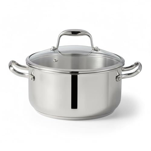 Lagostina Ambiente, 5.2L Dutch Oven, Stainless Steel, Pots and Pans, Induction Safe, All cooktops, Oven Safe, Silver