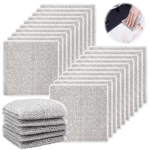 Ovveroche 20Pcs Multipurpose Wire Dishwashing Rags for Wet and Dry, ...