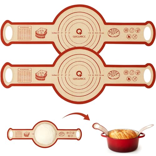 Silicone Sourdough Bread Sling Mat - 2Set Round Dough Baking ...