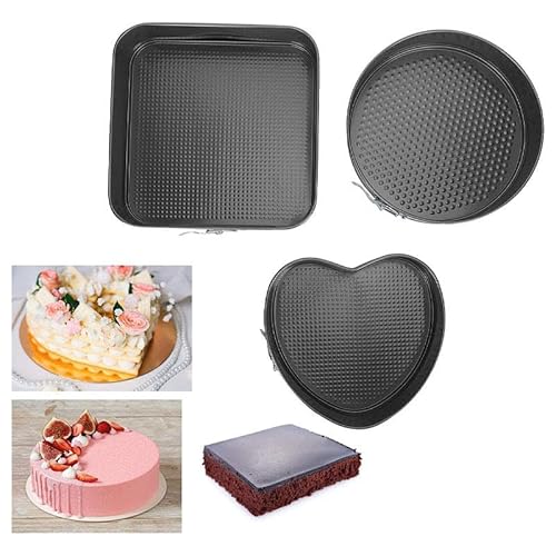 JNXHON Springform Heart shaped Cake pans Round Squar Non-stick Cheesecake ...