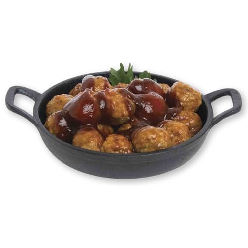 TableCraft CW30104 Cast Iron Round Mini Server, 11 oz, Black