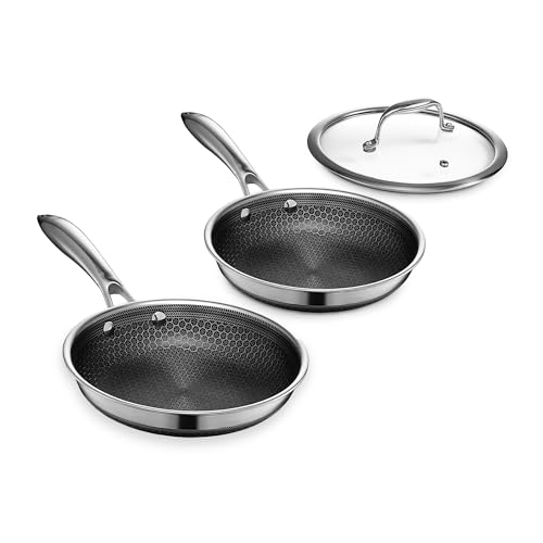 HexClad Hybrid Nonstick 3-Piece Cookware Set, 8