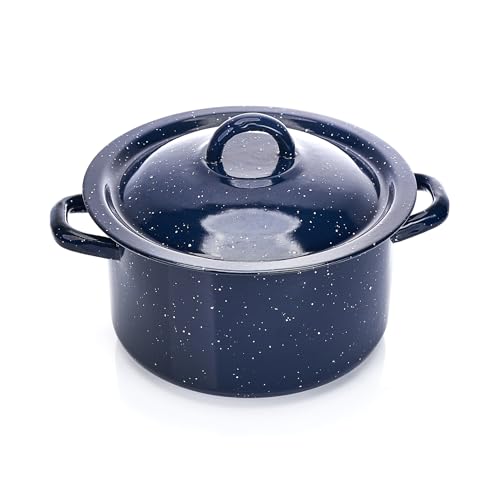 IMUSA USA C20666-1062810W Speckled Enamel Stock Pot with Lid, 4 ...