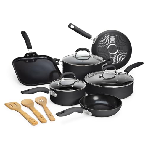 Goodful Premium Nonstick Pots and Pans Set, Diamond Reinforced
