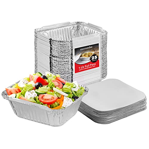 Stock Your Home 1 lb Aluminum Disposable Cookware with Lids ...