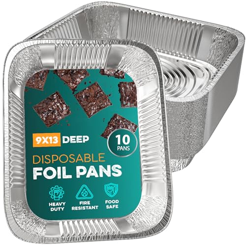 Aluminum Pans 9x13 [10 Pack] Aluminum Foil Trays - Disposable ...