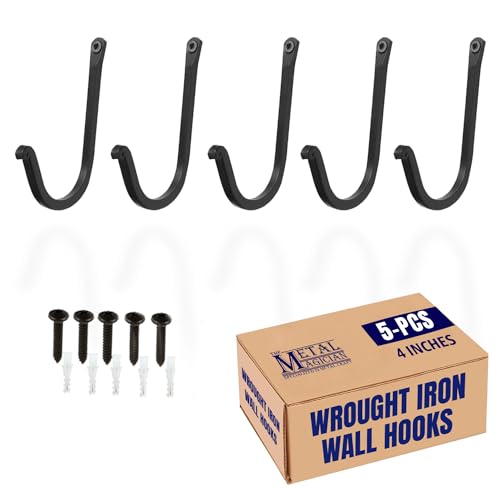 The Metal Magician Single Prong Wrought Iron Hooks, Vintage Hand ...