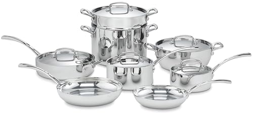 Cuisinart FCT-13 13-Piece Cookware Set French Classic Tri-Ply, Silver