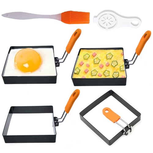 Large 4 Pcs 4 Inch Sqaure Egg Ring for Griddle ...
