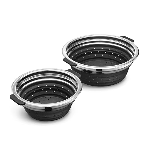 HexClad 2-Piece Steamer Basket Set for Steaming and Draining, Fits ...