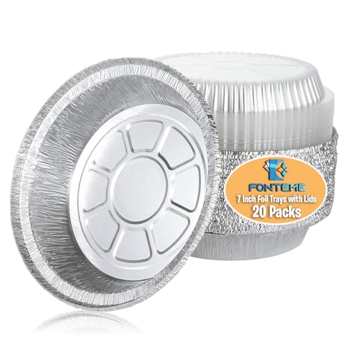 Fonteme Round Aluminum Foil Cake Pans with Plastic Lids – ...