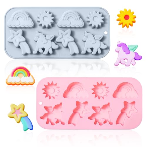 2 Pack Winged Unicorn Themed Silicone Cake Molds 8 Cavity ...