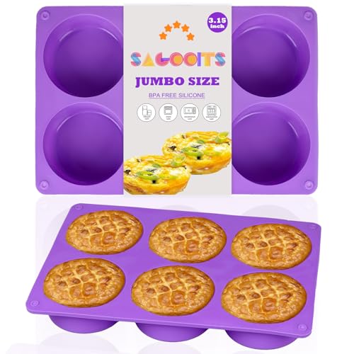 SAGOOITS 2 Pcs 6-Cavity Silicone Egg Molds for Oven Baking, ...