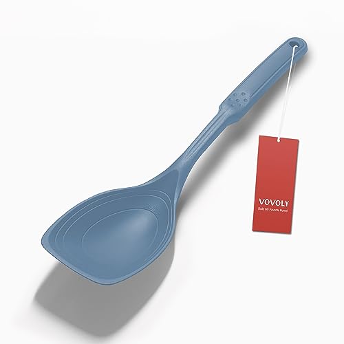 Large Silicone Cooking Spoon, Non-Stick Solid Spoon set with Deep ...