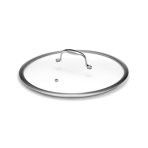 HexClad Tempered Glass Lid, 12-Inch Designed for HexClad Hybrid Cookware, Steam Vented, Dishwasher Safe
