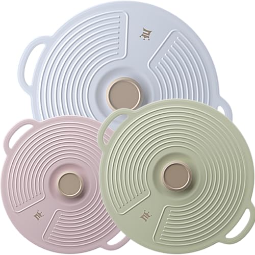 Silicone Lids for Bowl 3 Pack, Microwave Splatter Cover with ...