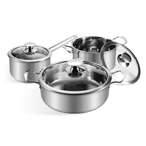 Stainless Steel Cookware Set, 6-Piece...