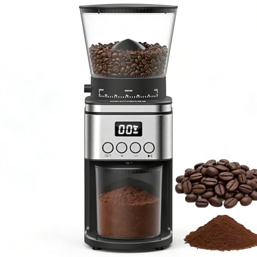Conical Burr Coffee Grinder Electric with Digital Timer, 30 Settings