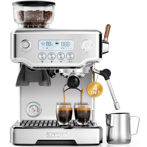 COUPLUX Espresso Machine with Grinder 58MM 15 Bar 5-Temperature