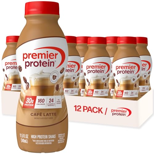 Premier Protein Shake, Café Latte, 30g Protein, 12 Pack