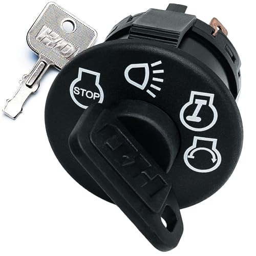 HD Switch Dixon Ignition Switch Key Switch Zeeter 30 36 42 ZTR 3014 3303 3304 3363 3530 3536 4423 4515 4516 4518 8025 8026 Black Bear Grizzly Kodiak 4 Positions w/Headlight Control - 7 Terminal 2 Keys