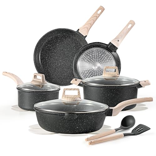 CAROTE 14-piece granite nonstick cookware ikea alternative