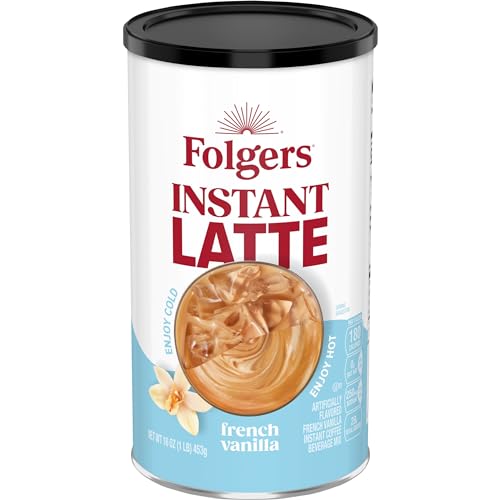 Folgers French Vanilla Flavored Instant Latte, 16 oz