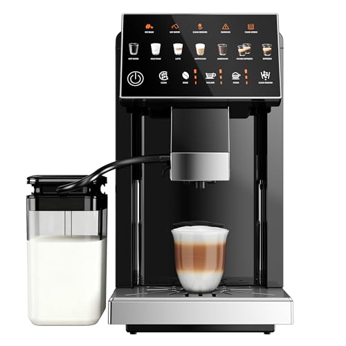 ICEVIVAL fully automatic coffee machine 20 bar with grinder, 15 grind levels, touch control, auto self-cleaning