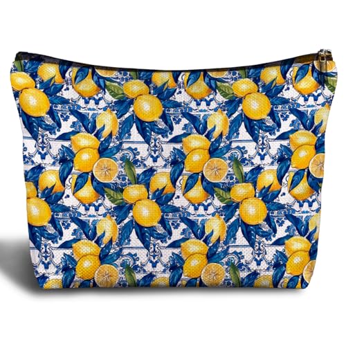 Zomhix Italian Blue Lemon Makeup Bag